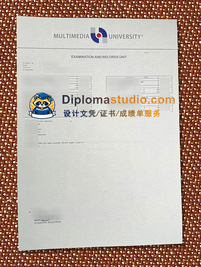 多媒体大学成绩单, Multimedia University Transcript