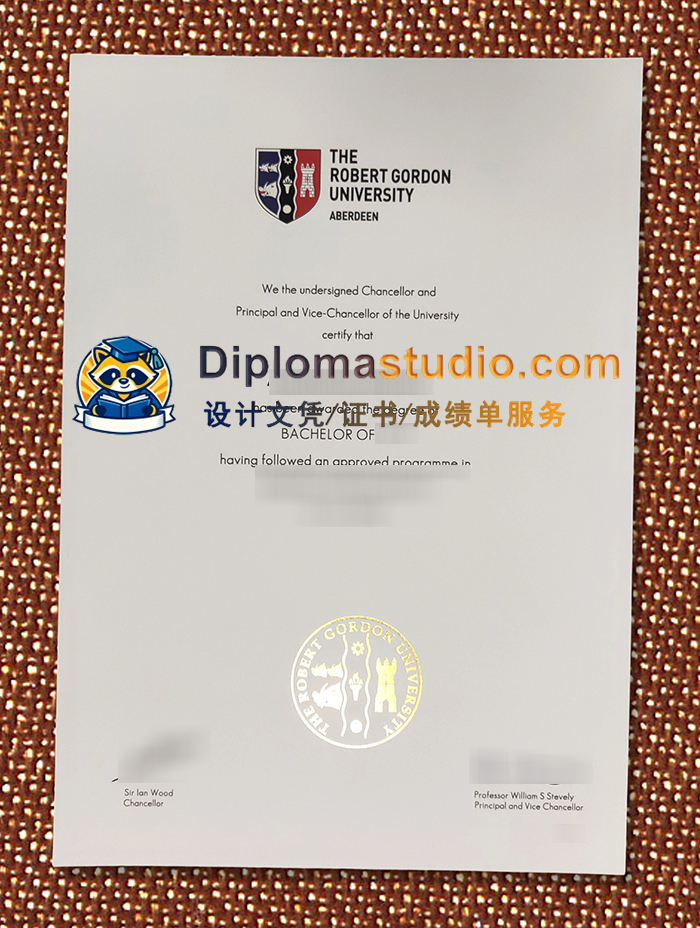 罗伯特戈登大学学位证书, Robert Gordon University Degree Certificate