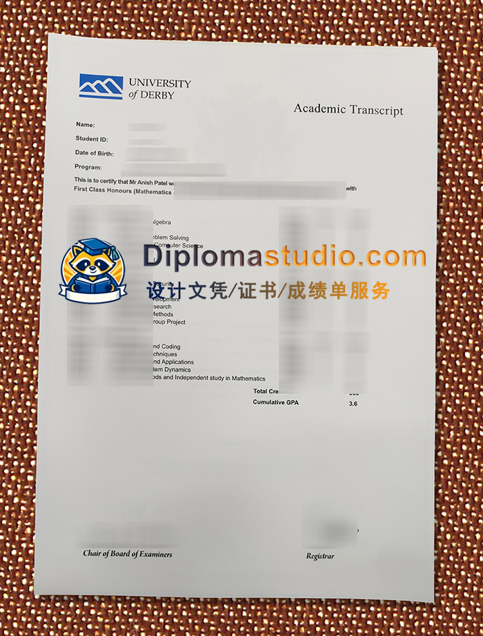 德比大学成绩单, University of Derby Transcript
