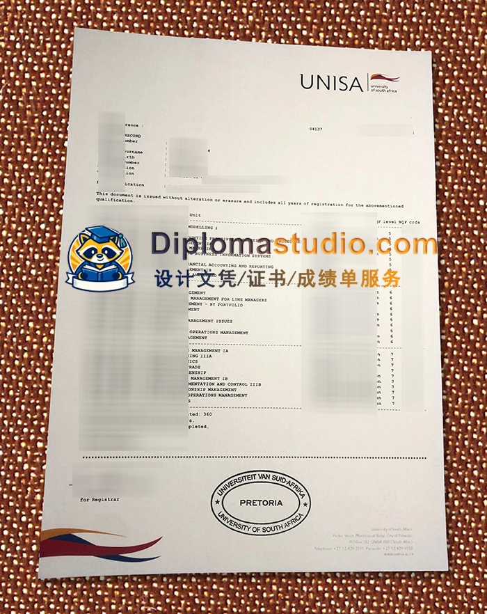 University of South Africa Transcript