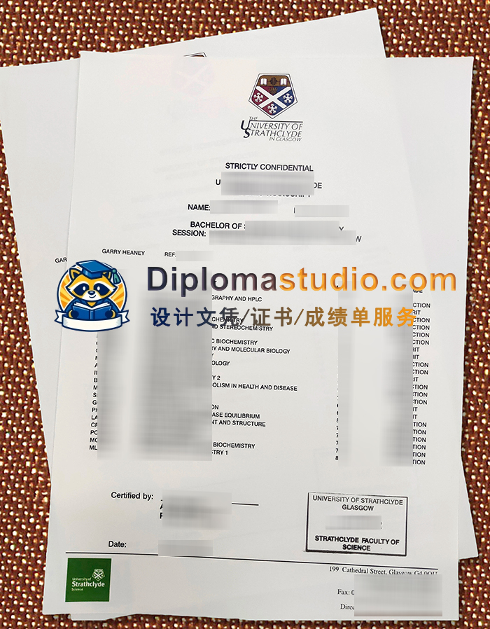 斯特拉斯克莱德大学成绩单, University of Strathclyde Transcript