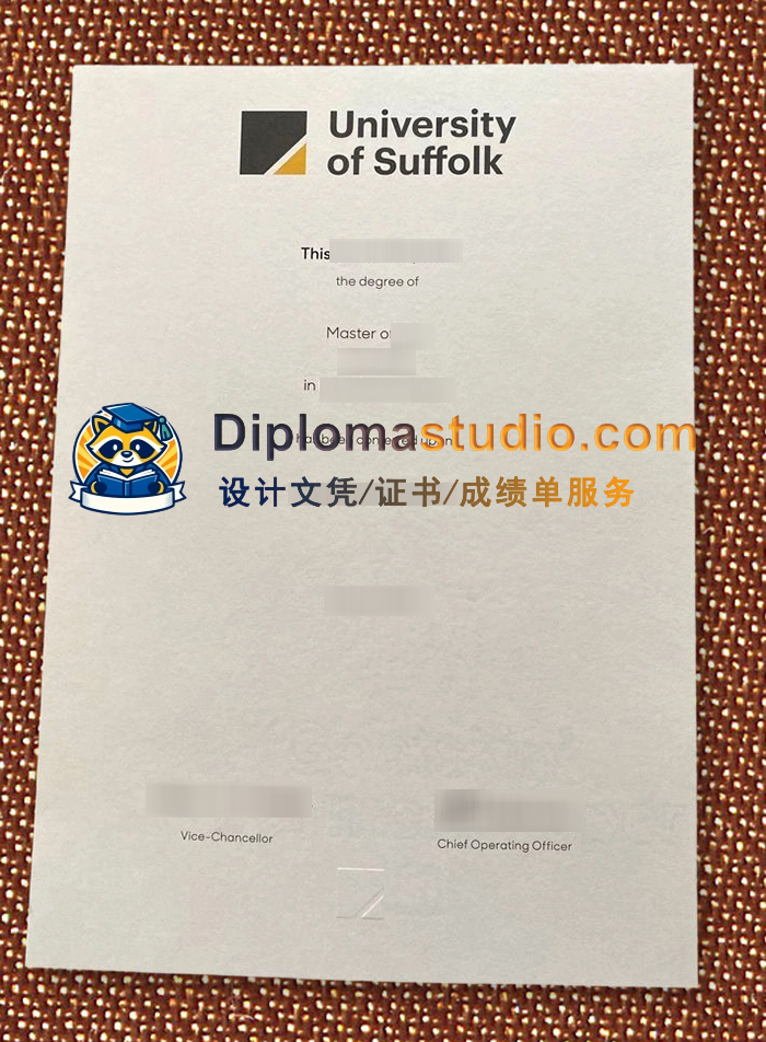 萨福克大学学位证书, University of Suffolk Degree Certificate