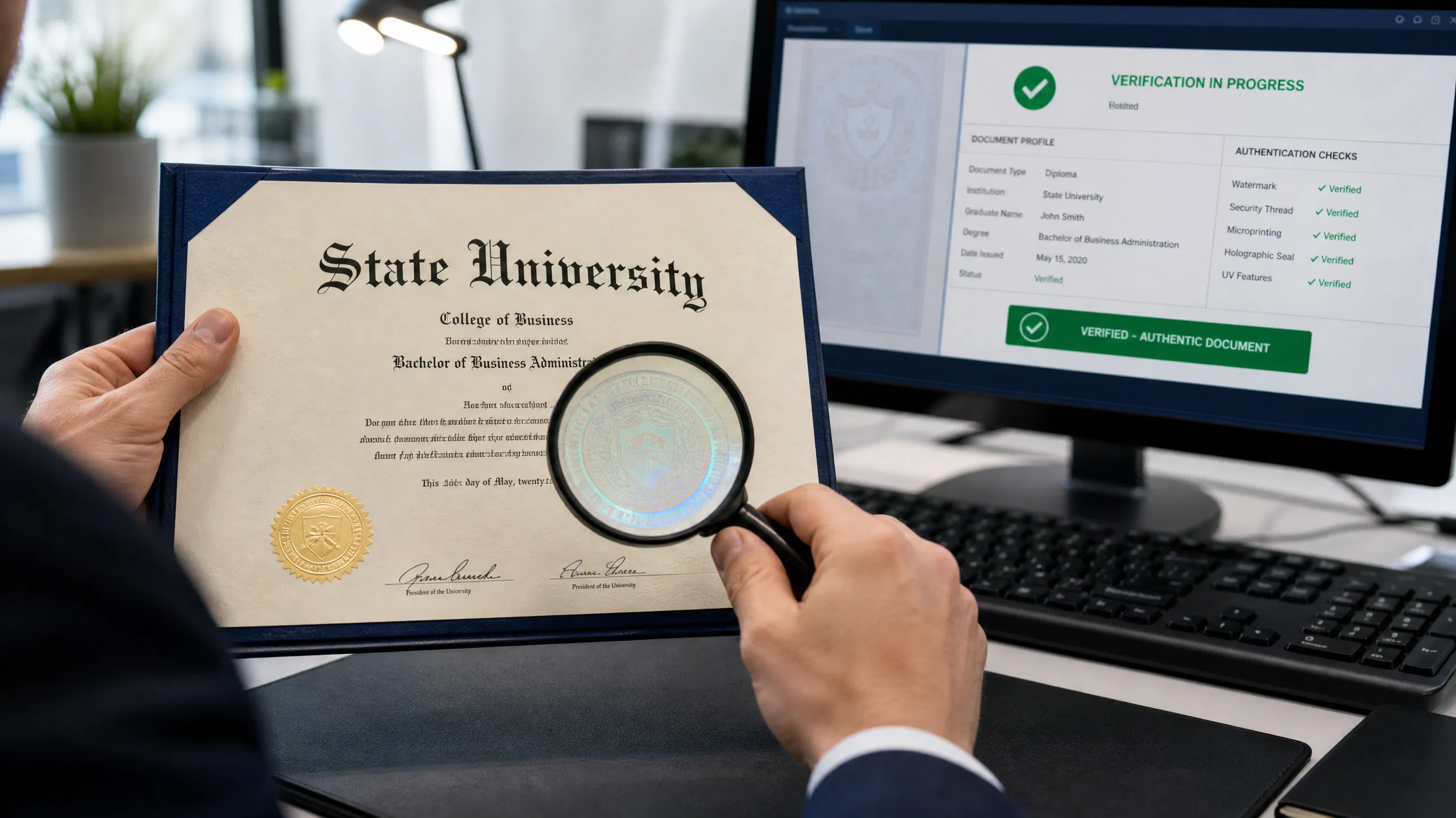Forged university degree