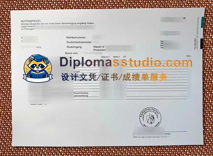 亚琛应用科学大学成绩单, FH Aachen Zeugnis