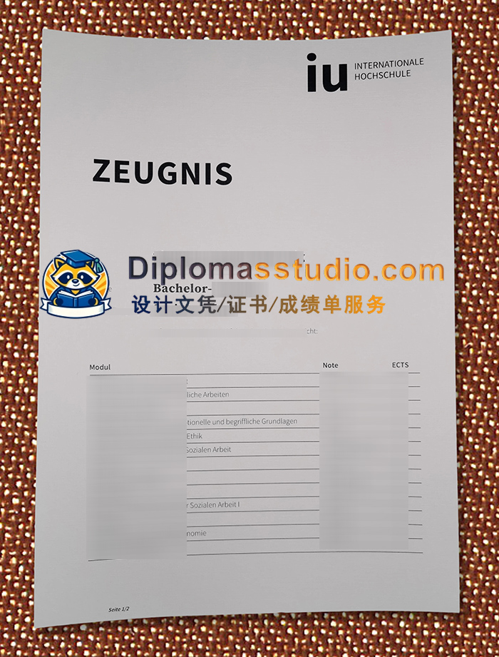 IU国际大学成绩单, IU Internationale Hochschule Zeugnis