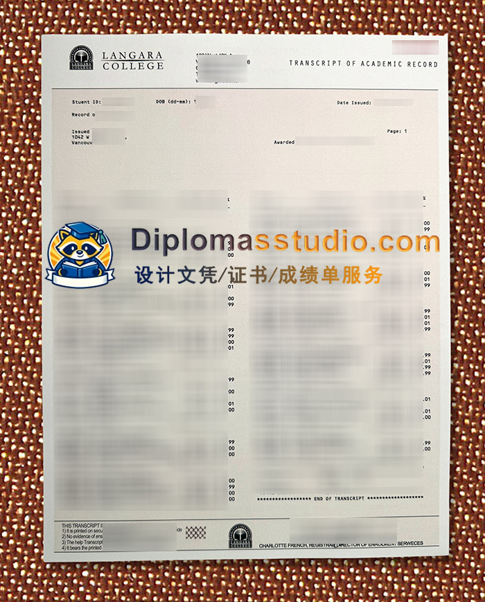 兰加拉学院成绩单, Langara College Transcript