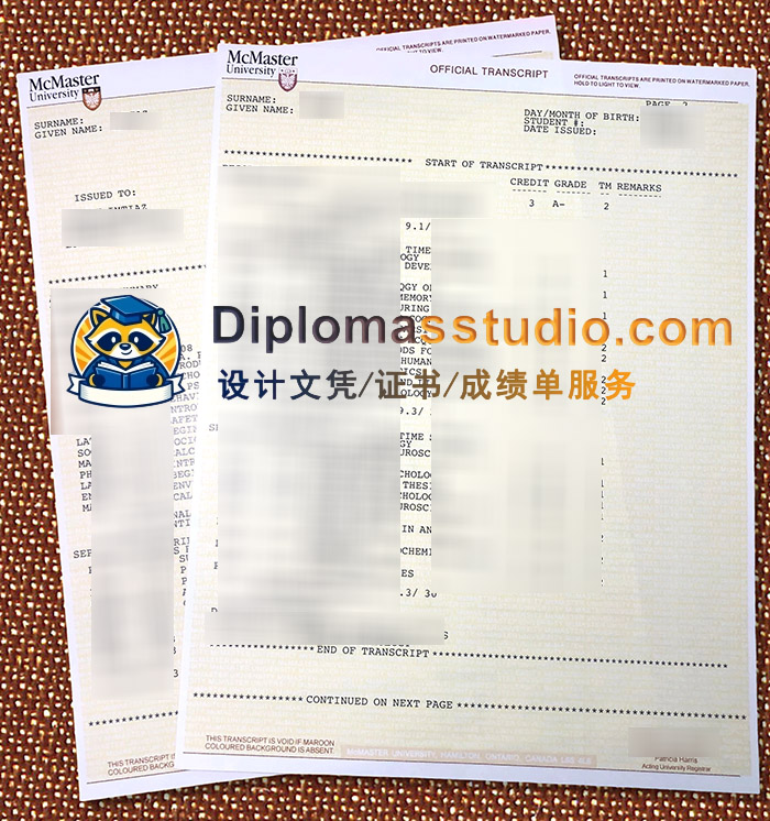 麦克马斯特大学成绩单, McMaster University Transcript