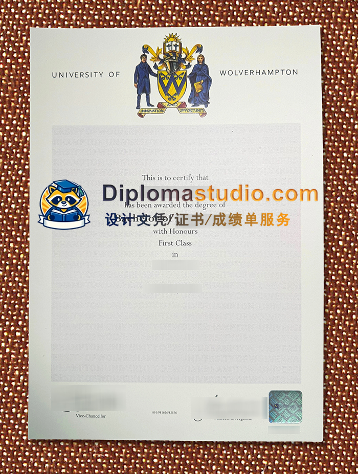 伍尔弗汉普顿大学学位证书, University of Wolverhampton Degree Certificate