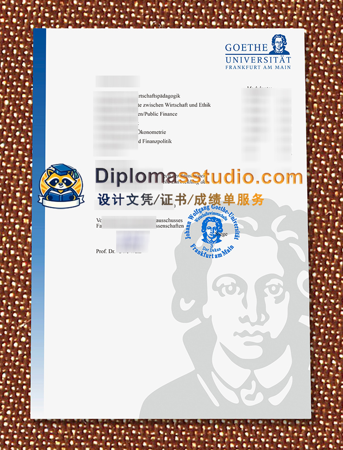 法兰克福歌德大学成绩单, Universität Frankfurt am Main Zeugnis