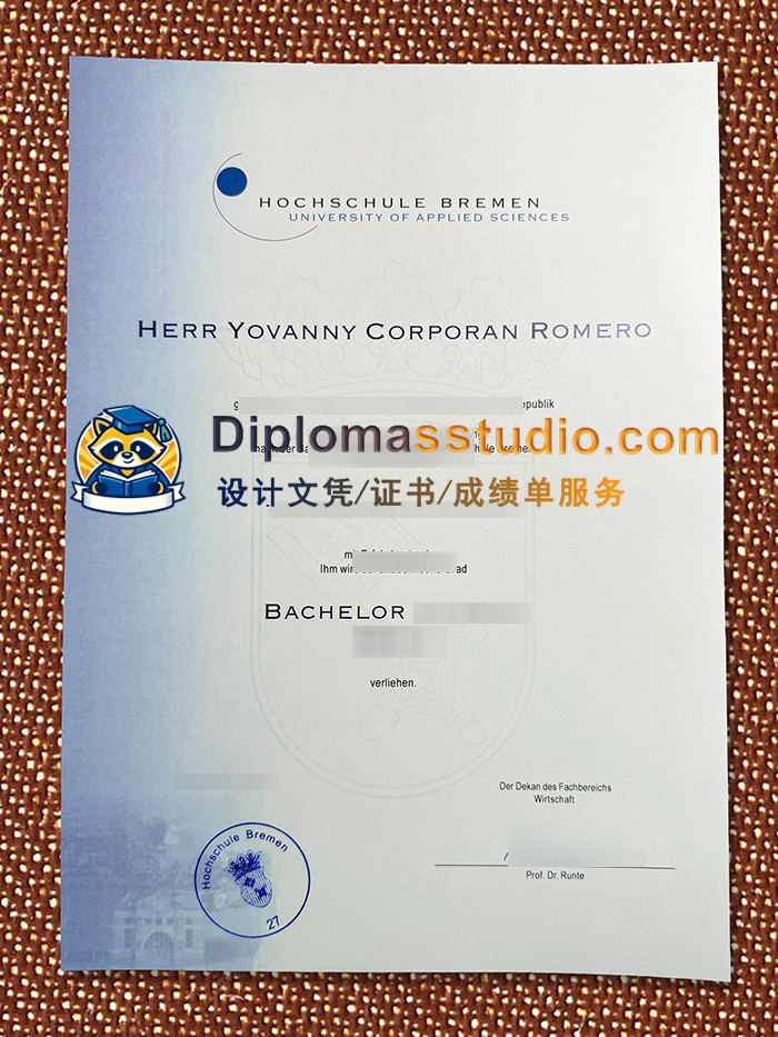 城市应用科学大学文凭, Hochschule Bremen  Urkunde