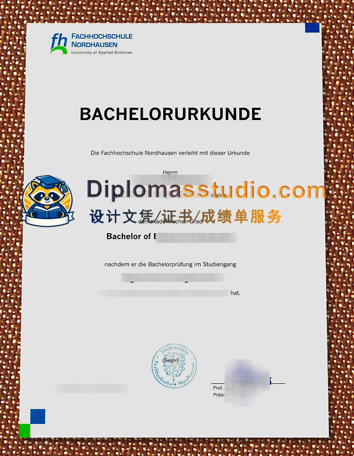 诺德豪森应用科学大学文凭, Hochschule Nordhausen Urkunde