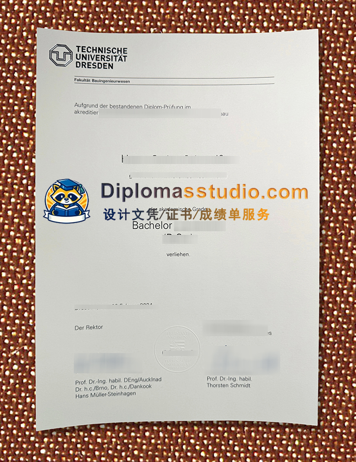 德累斯顿工业大学文凭, Technische Universität Dresden Urkunde