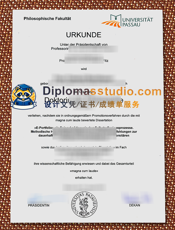 帕绍大学文凭, Universität Passau Urkunde