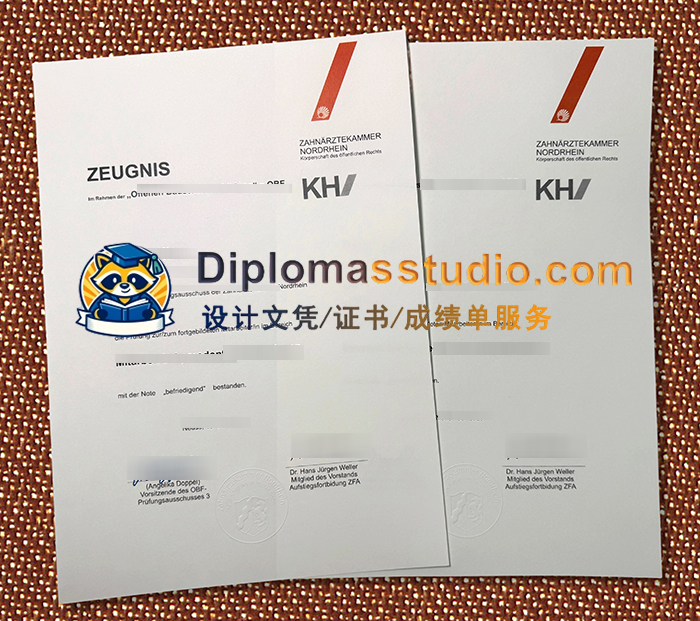 北莱茵牙科协会成绩单, Zahnärztekammer Nordrhein Zeugnis